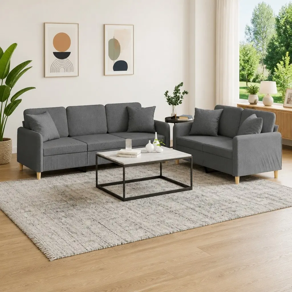 Grey Fabric Sofa Set for Relaxation and Comfort