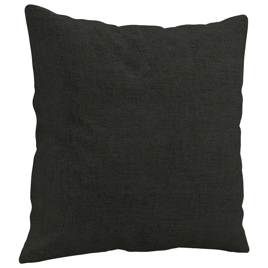 Black Fabric 2 Piece Sofa Set with Throw Pillows