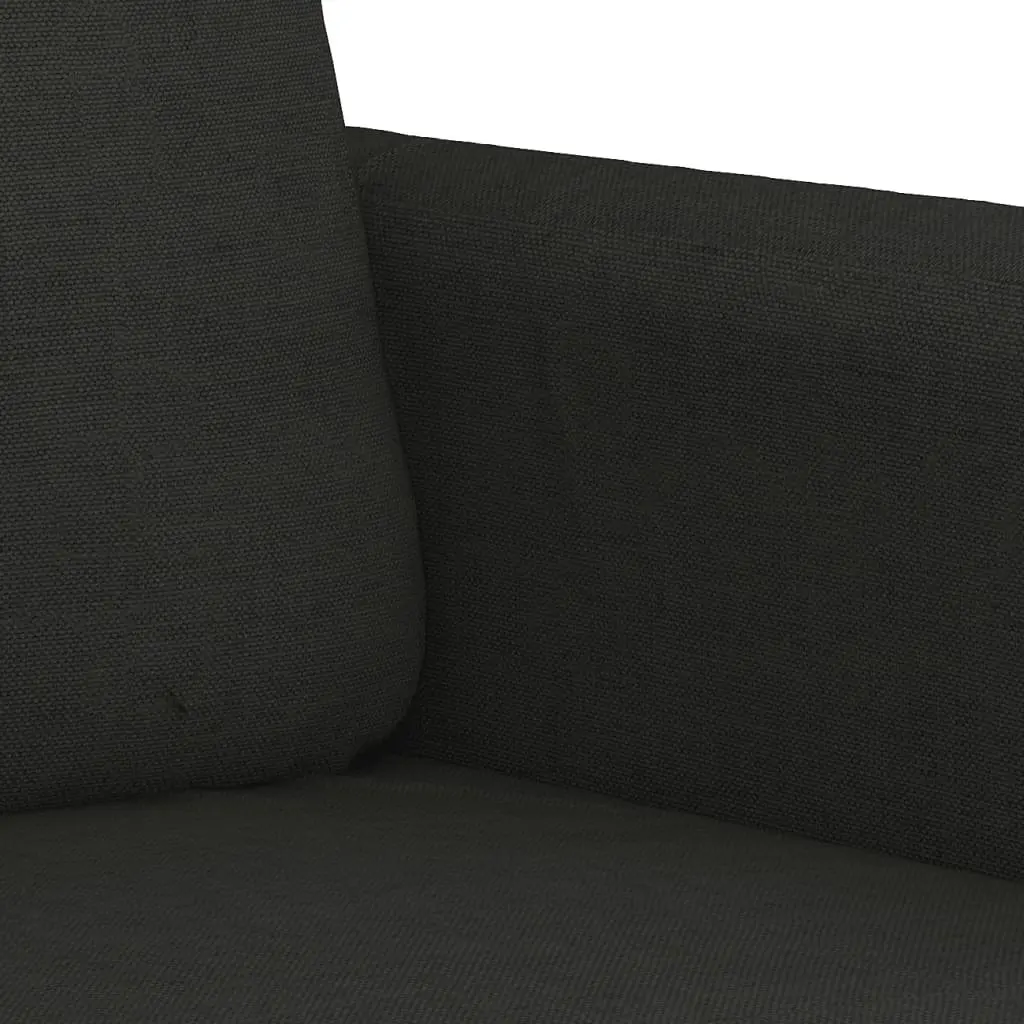 Black Fabric 2 Piece Sofa Set with Throw Pillows