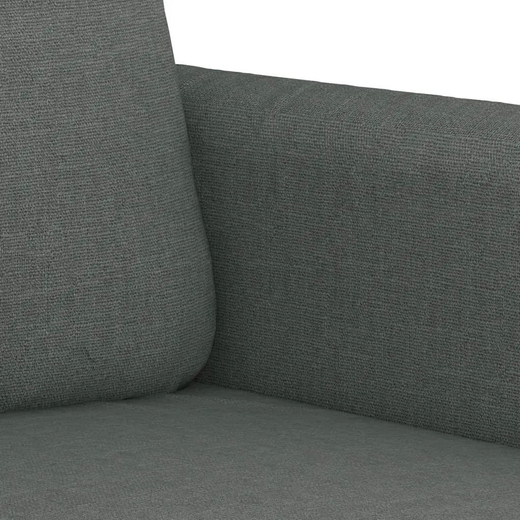 Grey Fabric Sofa Set with Pillows and Footstool