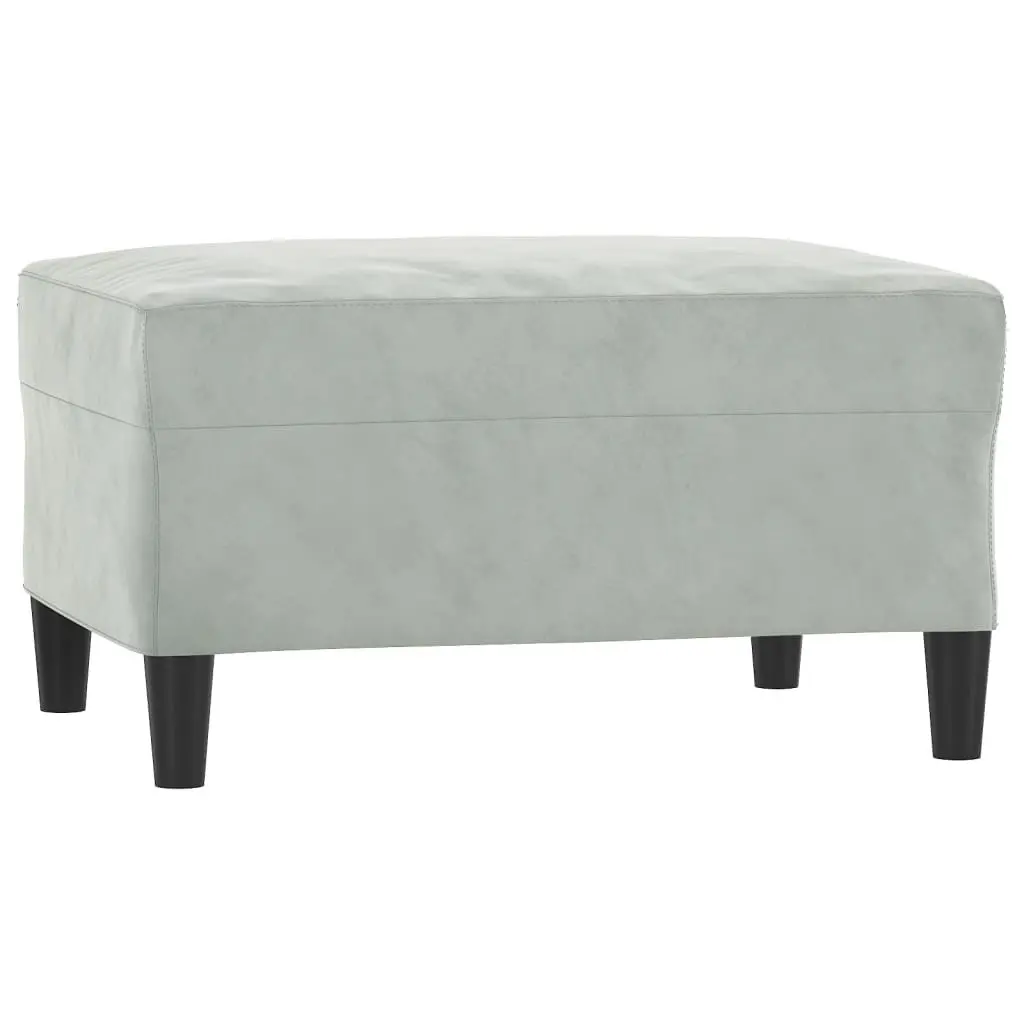 4 Piece Grey Velvet Sofa Set with Pillows