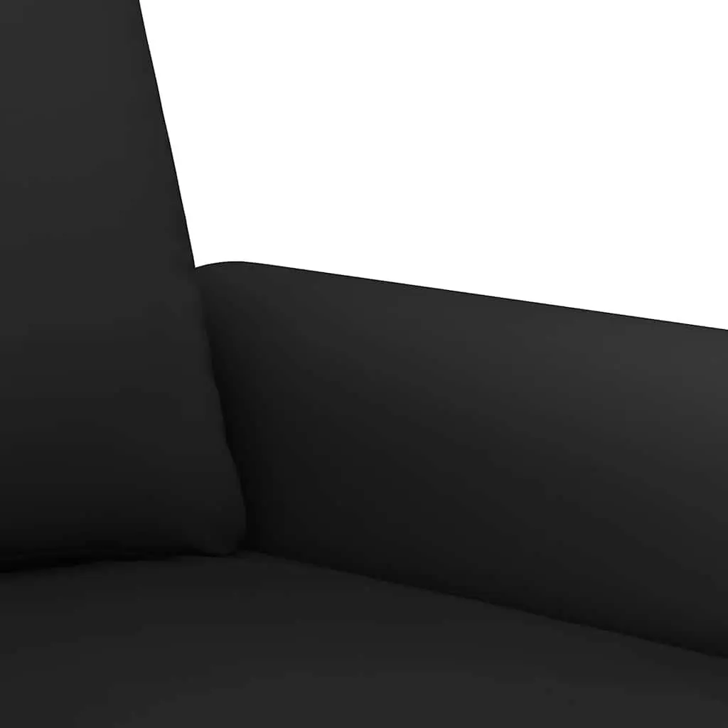 4 Piece Black Velvet Sofa Set with Pillows