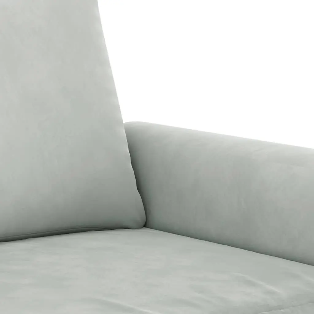 Grey Velvet 2 Piece Sofa Set with Cushions