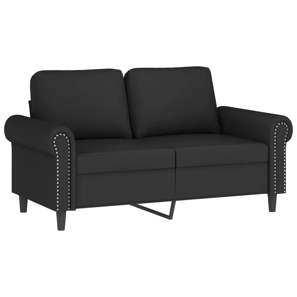 Sofa Set Velvet Black 2 Piece