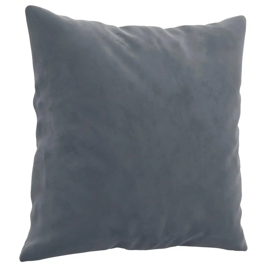 Grey Velvet 2 Piece Sofa Set with Pillows