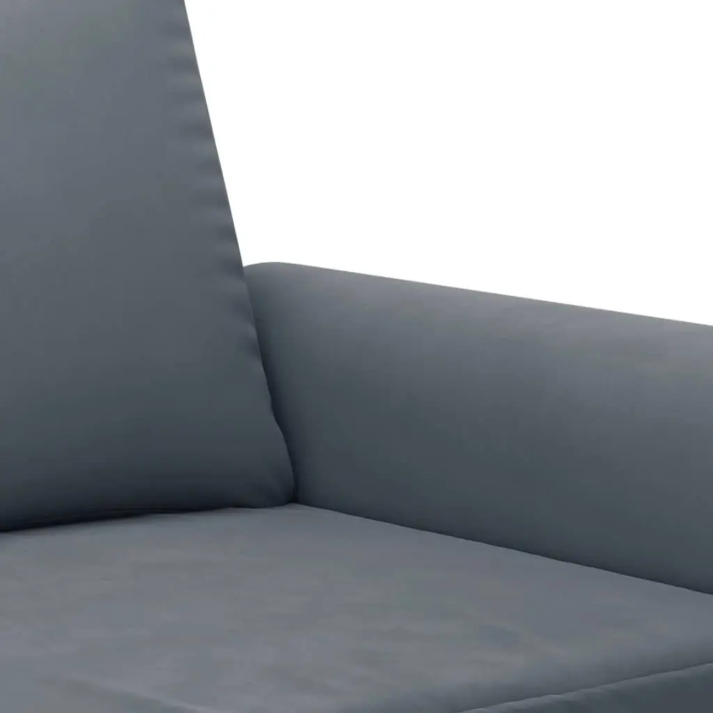 Grey Velvet 2 Piece Sofa Set with Pillows