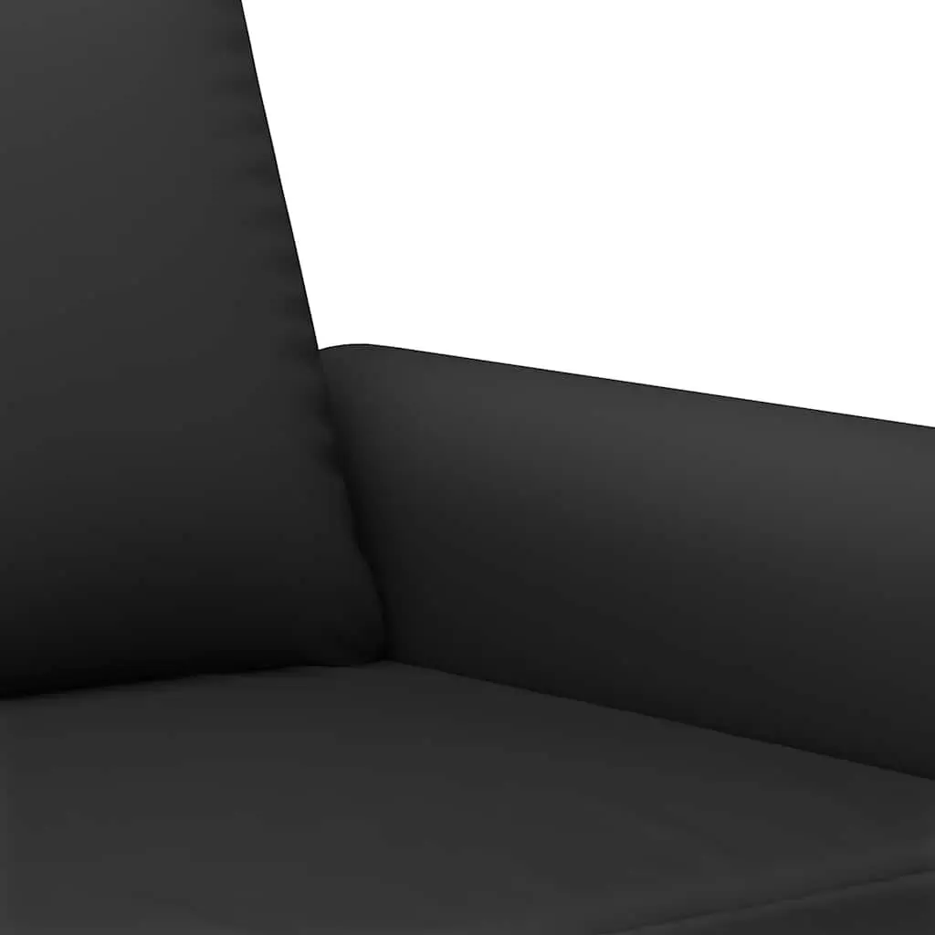 2 Piece Black Velvet Sofa Set with Pillows
