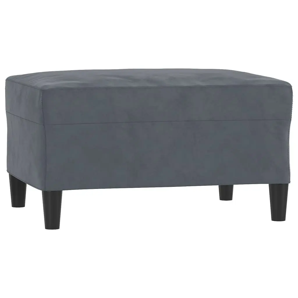 Sofa Set Velvet 3 Piece Grey