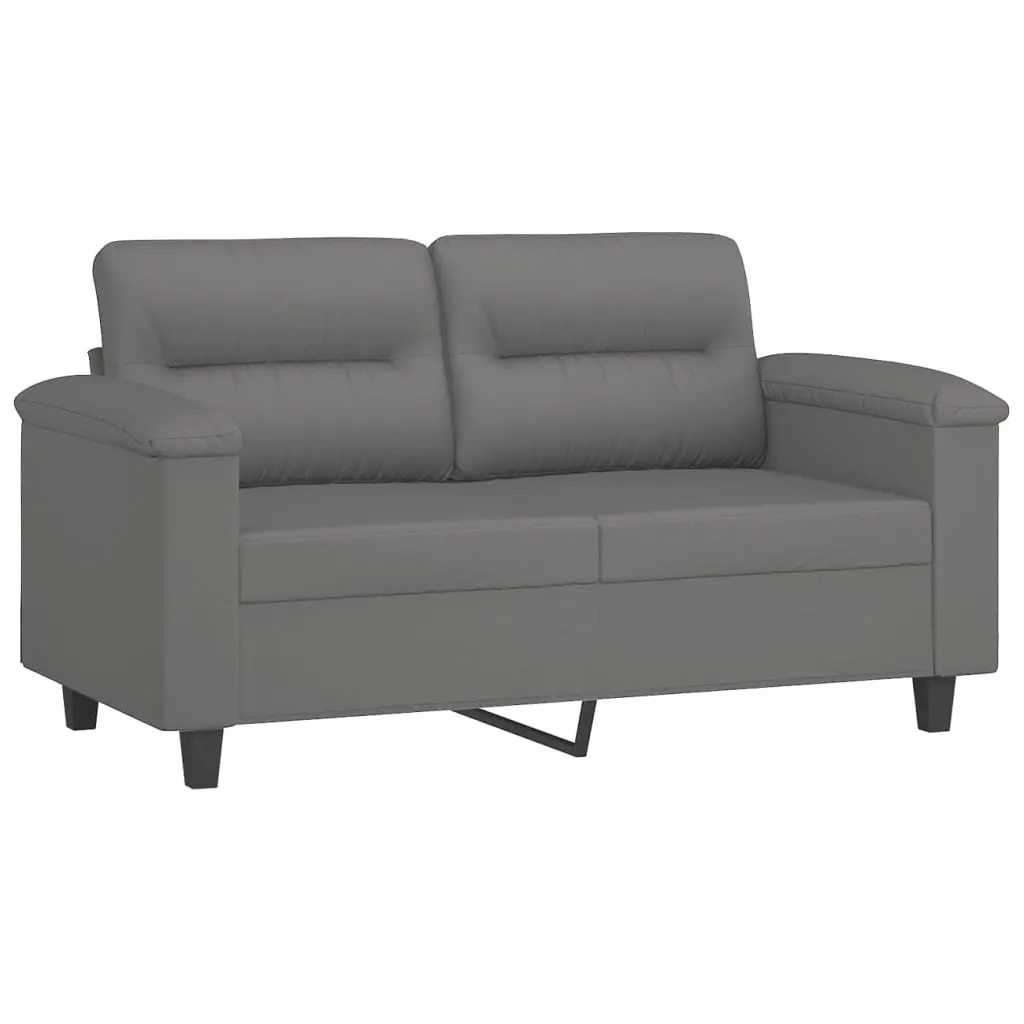 2-Piece Sofa Set in Durable Grey Microfibre
