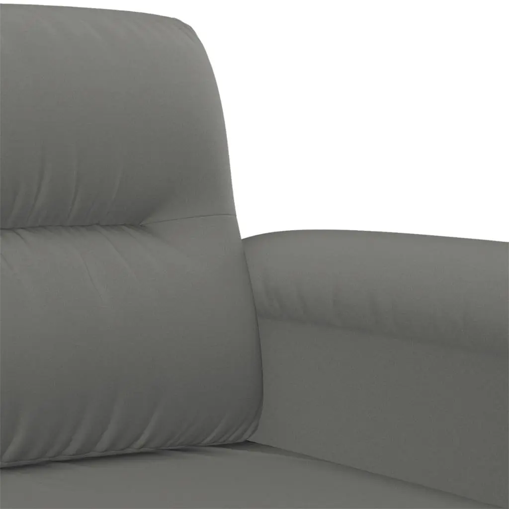 2-Piece Sofa Set in Durable Grey Microfibre