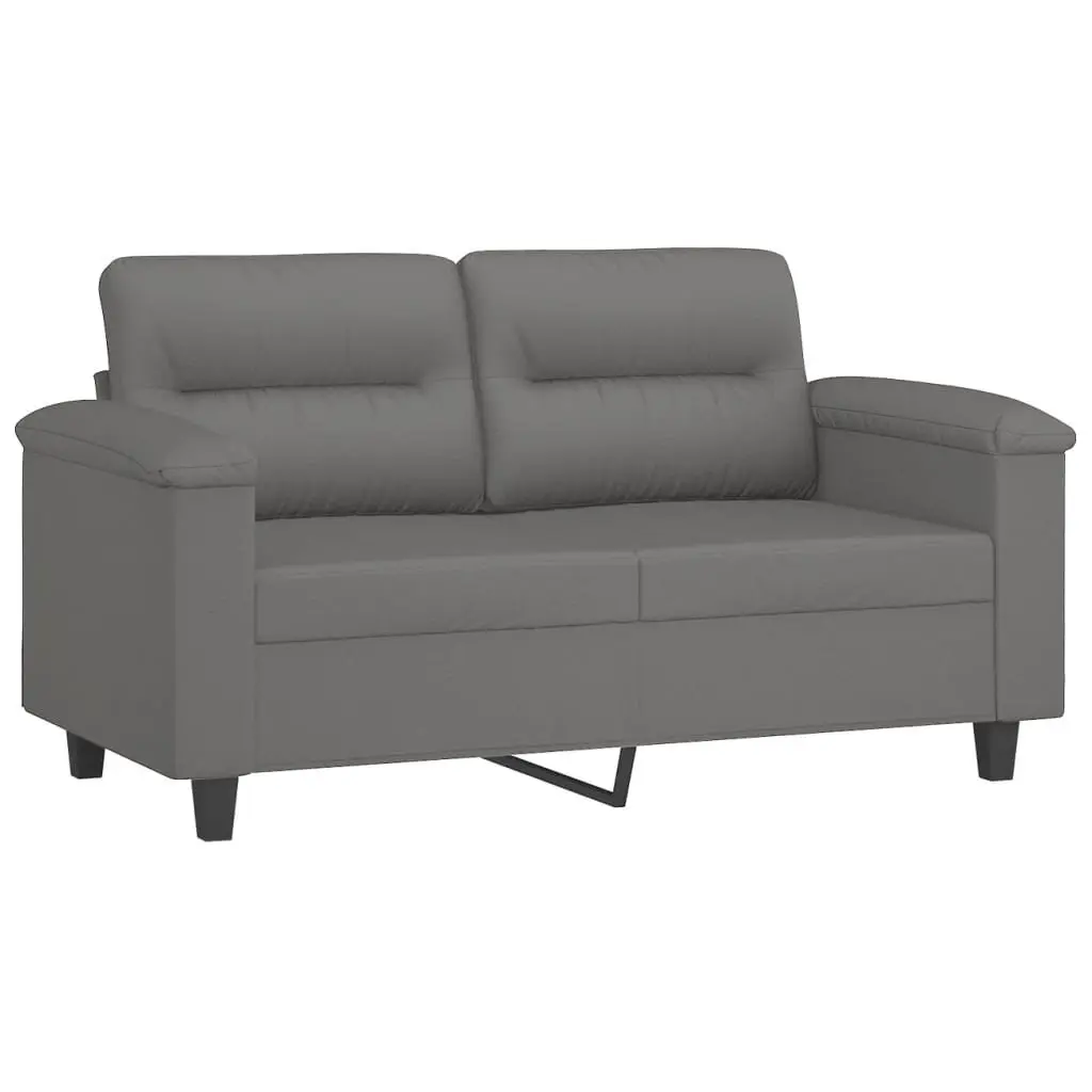 Grey Microfibre 3 Piece Sofa Set with Cushions
