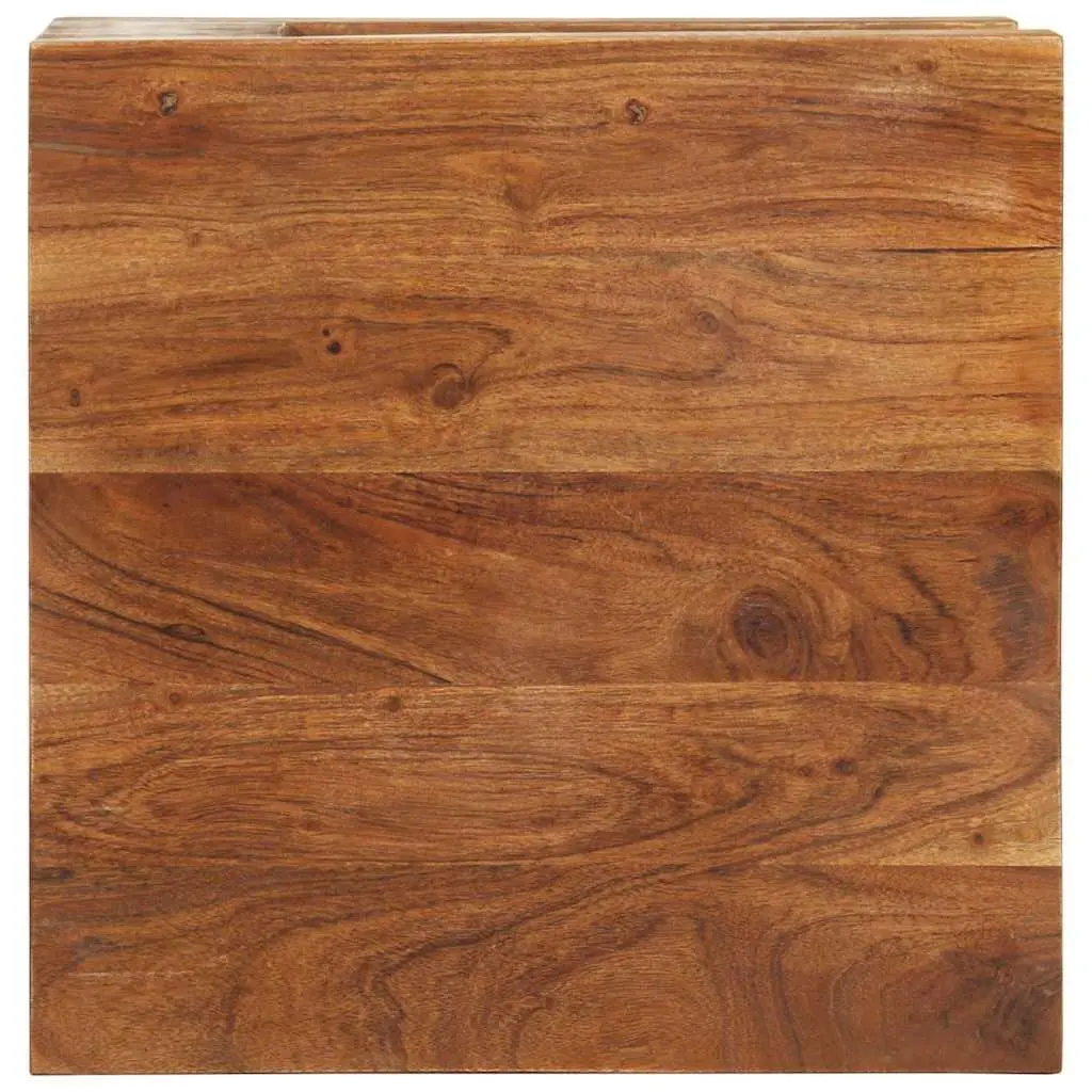 Solid Acacia Wood Coffee Table with Storage Shelf 45x45x40 cm