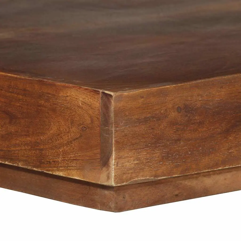 Solid Acacia Wood Coffee Table with Storage Shelf 45x45x40 cm