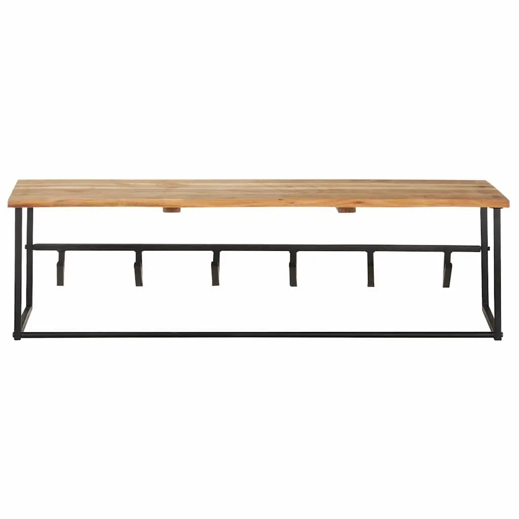 Wooden Peg Coat Rack Wall Mount Shelf Solid Acacia Wood Brown 100 x 34 x 38 cm
