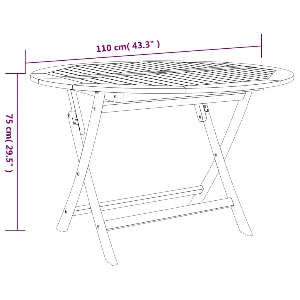 Folding Table 5 Piece Garden Dining Set in Solid Acacia