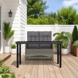Durable Garden Dining Set 2 Piece Outdoor Furniture Grey
