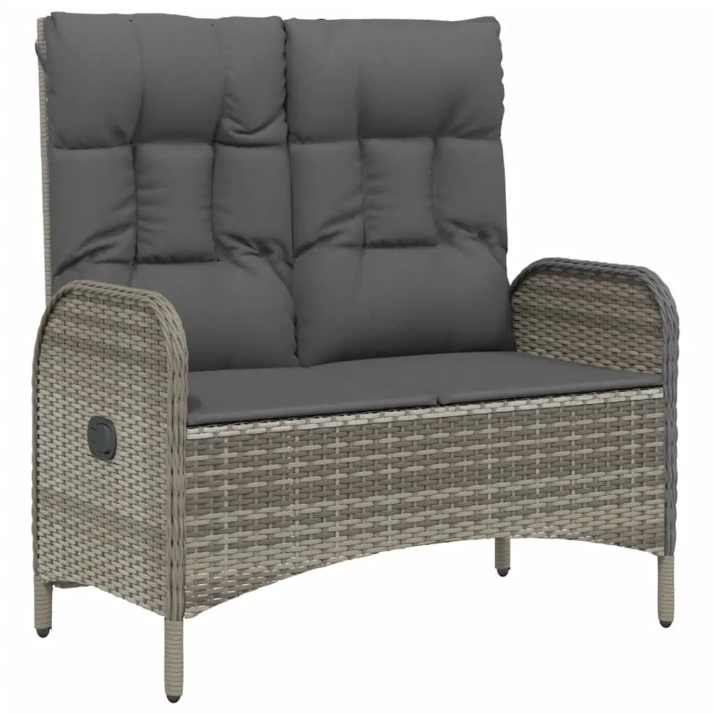 Garden Dining Set Poly Rattan Grey 2 Piece Table Bench