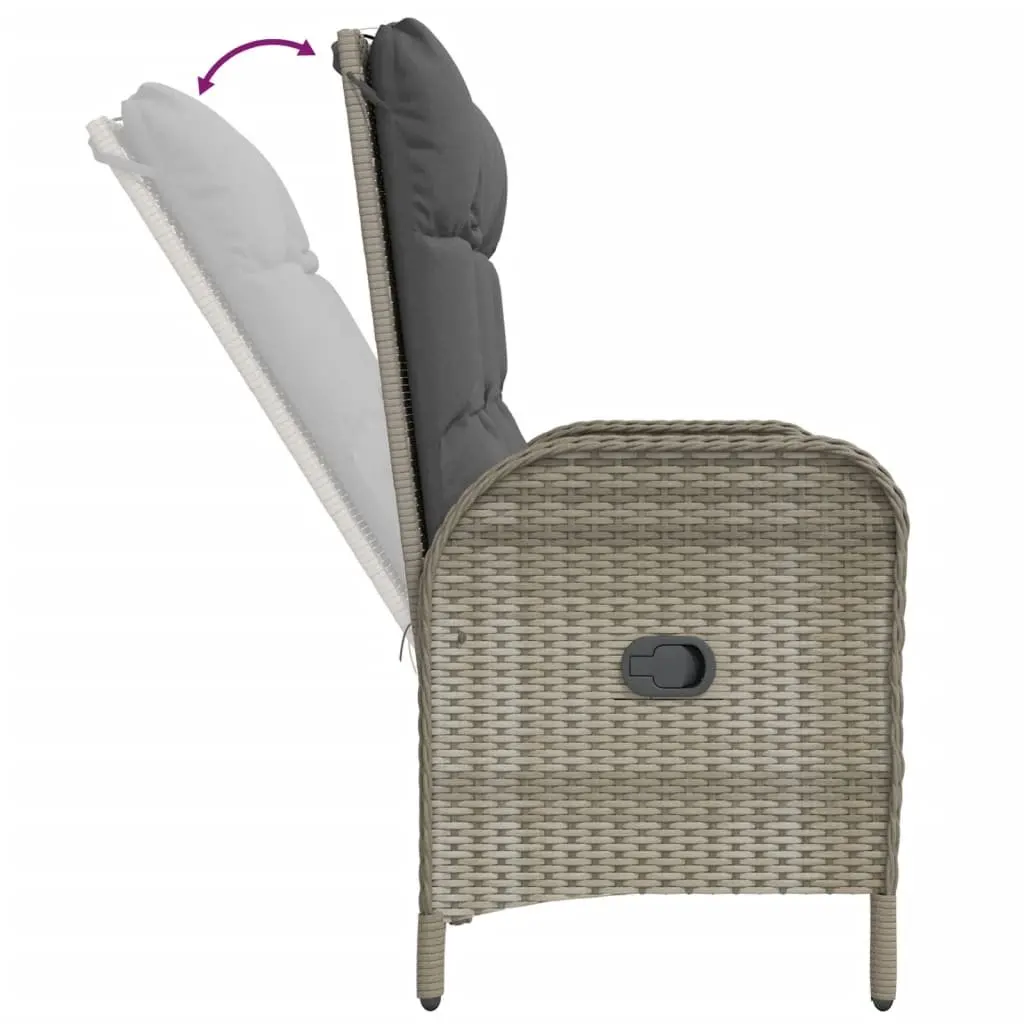 Garden Dining Set Poly Rattan Grey 2 Piece Table Bench