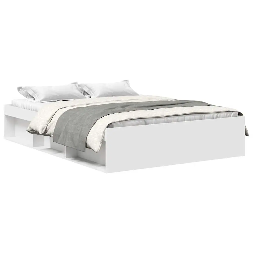 White Bed Frame with Storage 150x200 cm
