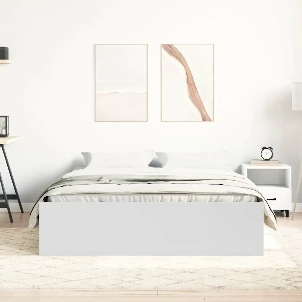White Bed Frame with Storage 150x200 cm