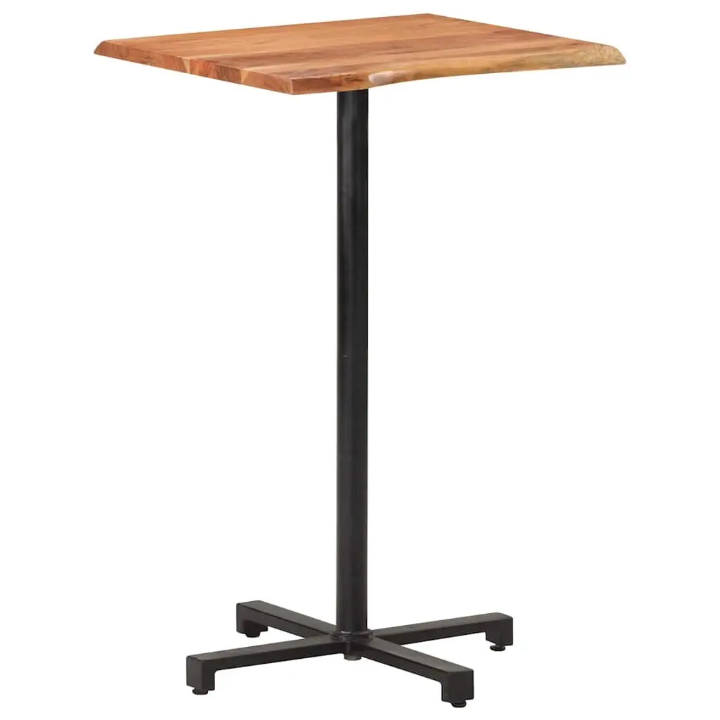 Solid Acacia Wood Bar Table with Live Edges 60x60x110cm
