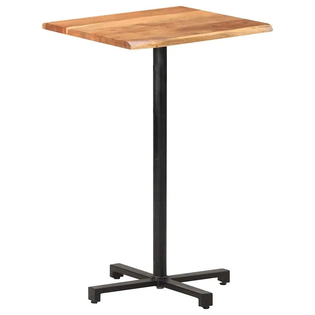 Solid Acacia Wood Bar Table with Live Edges 60x60x110cm