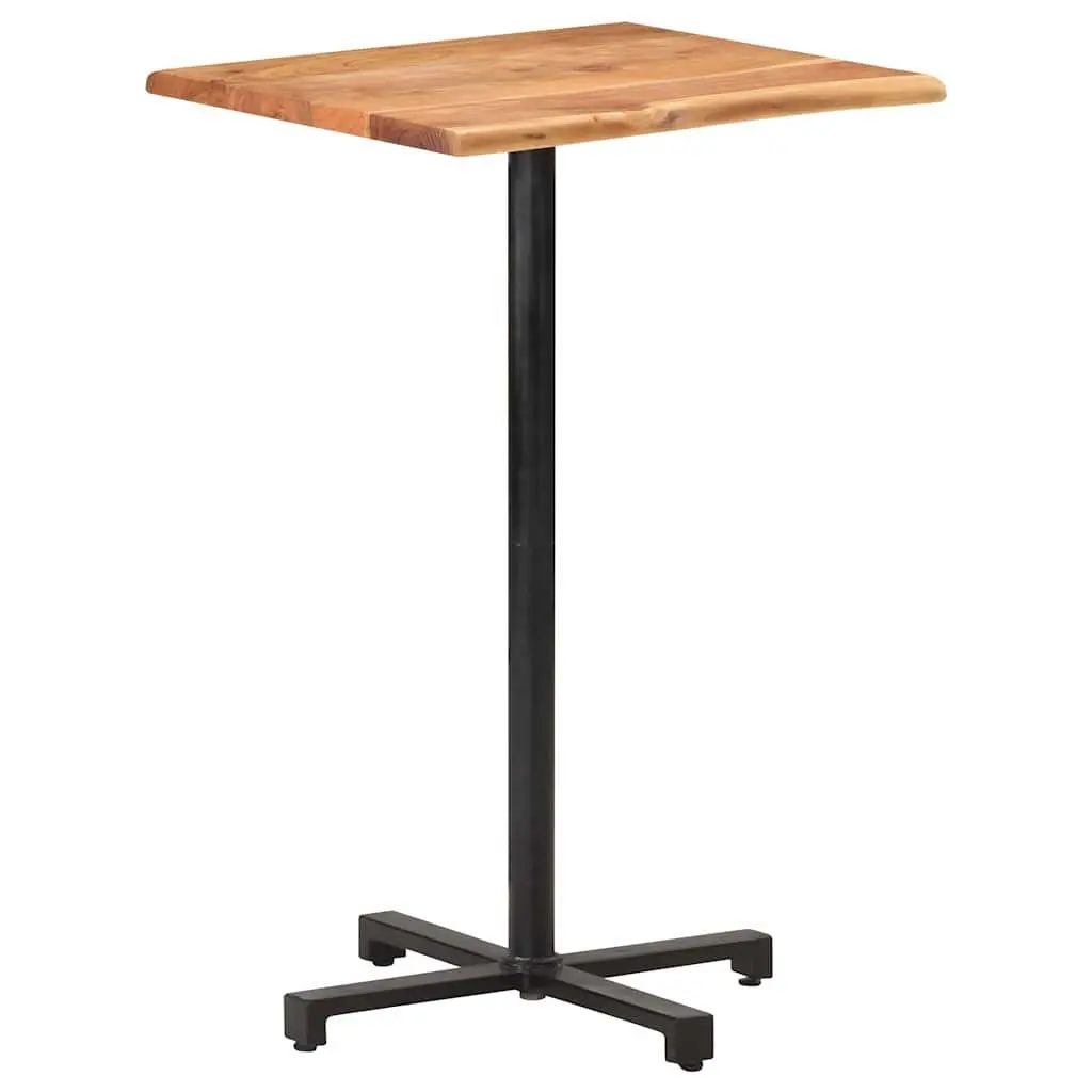 Solid Acacia Wood Bar Table with Live Edges 60x60x110cm