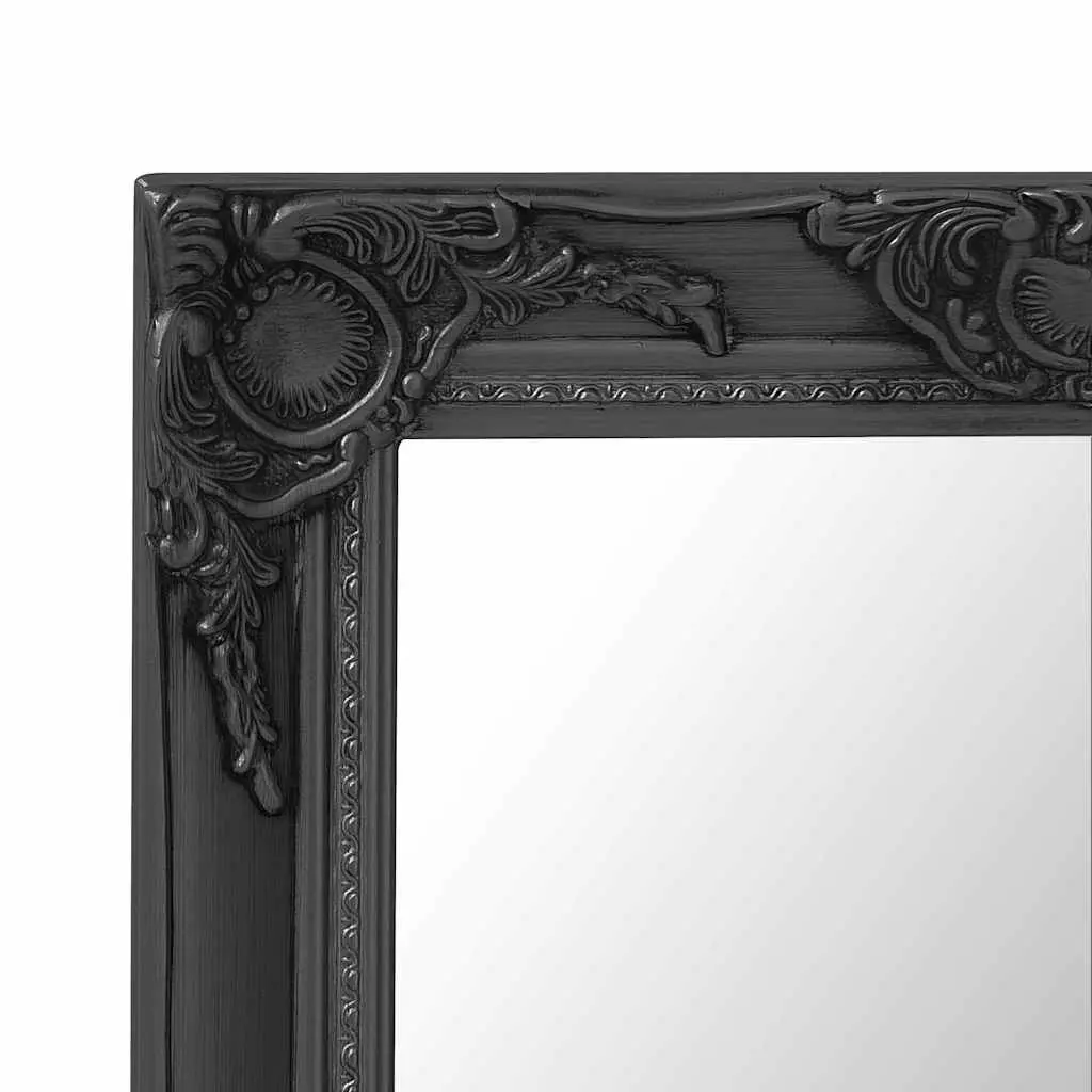 Baroque Style Wall Mirror 60x40 cm Black Frame