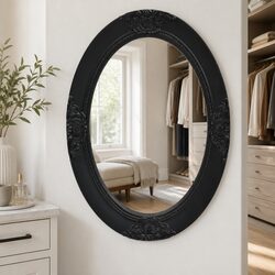 Elegant Black Baroque Style Wall Mirror 50x70 cm