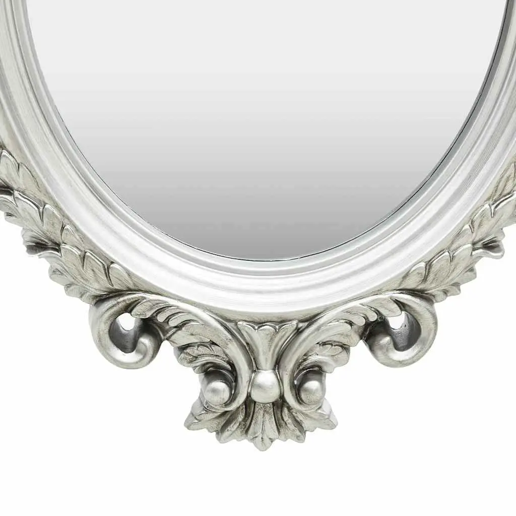 Wall Mirror Castle Style Ornate Silver Frame Decorative Home Decor 56x76cm