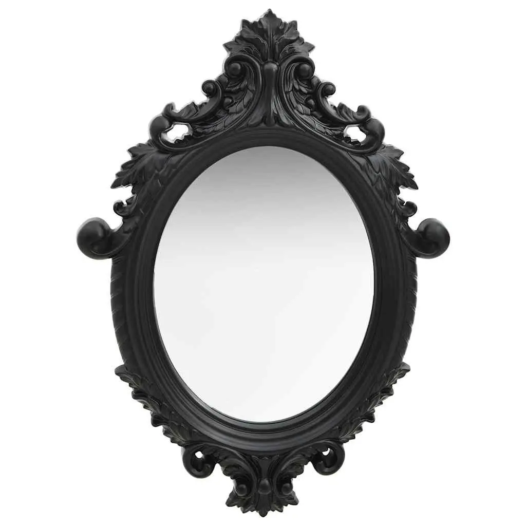 Wall Mirror PU 56x76cm Black Castle Style Ornate Frame