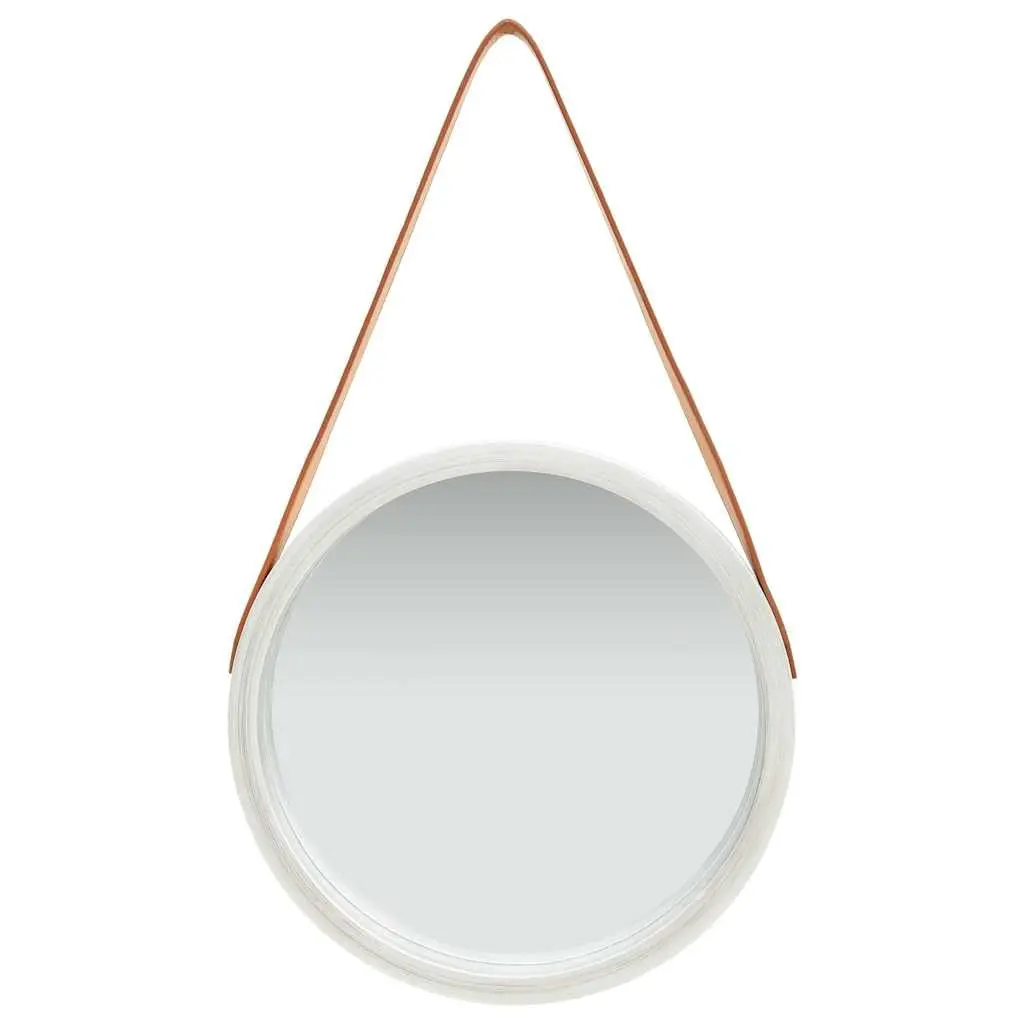 40cm Silver Round Wall Mirror with Wood Frame