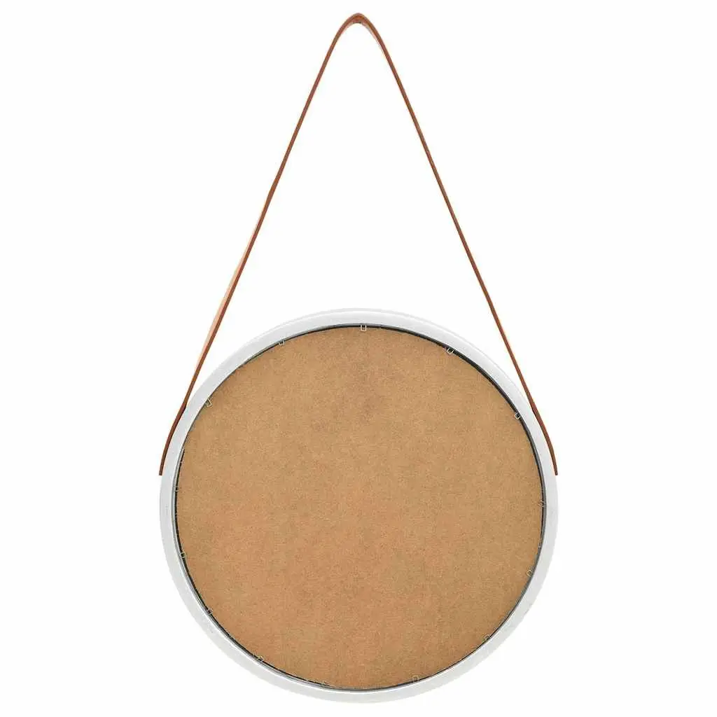 40cm Silver Round Wall Mirror with Wood Frame