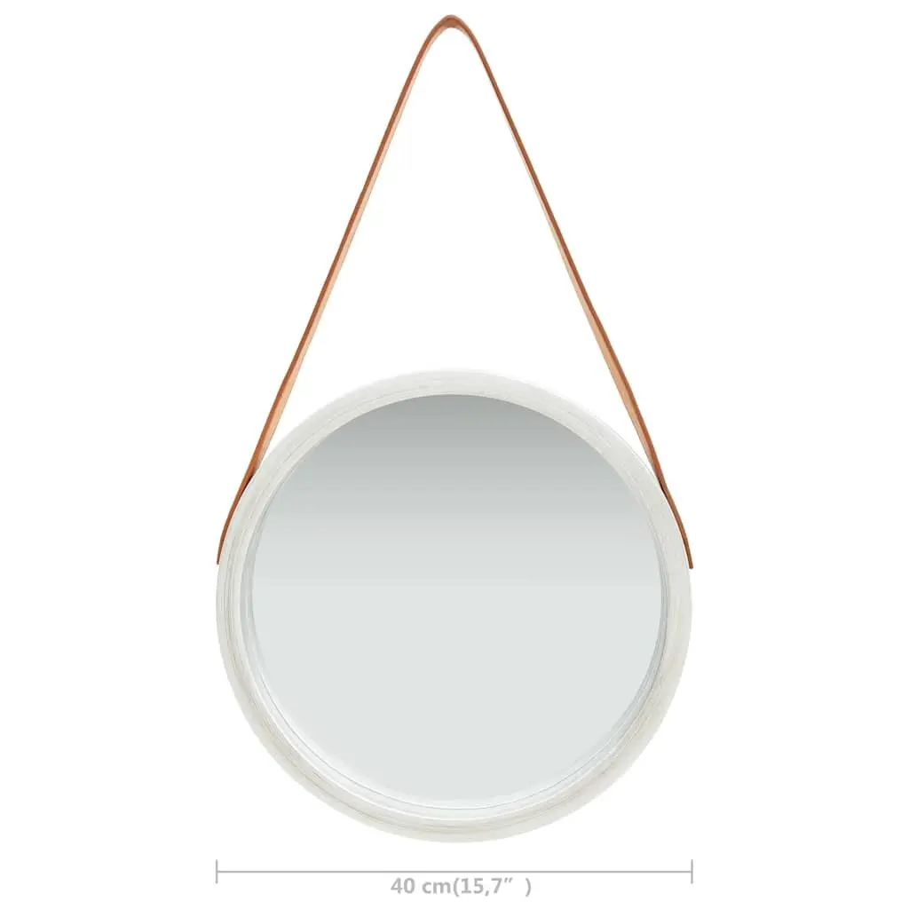 40cm Silver Round Wall Mirror with Wood Frame