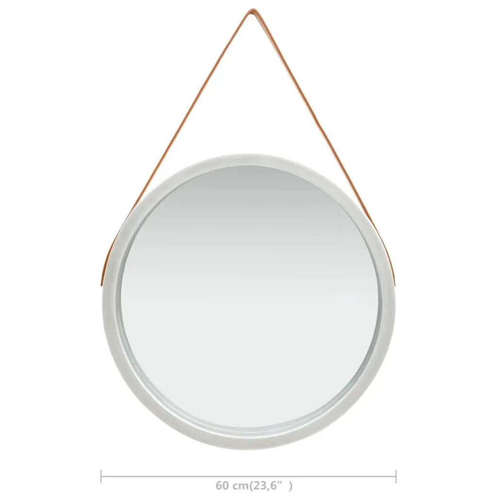 60cm Round Wall Mirror in Silver Frame