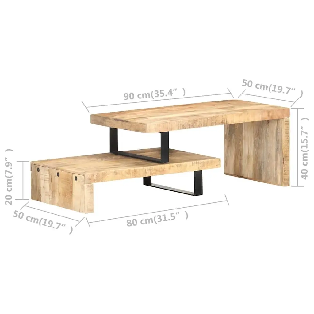 Solid Mango Wood Coffee Table Set for Classic Living Rooms
