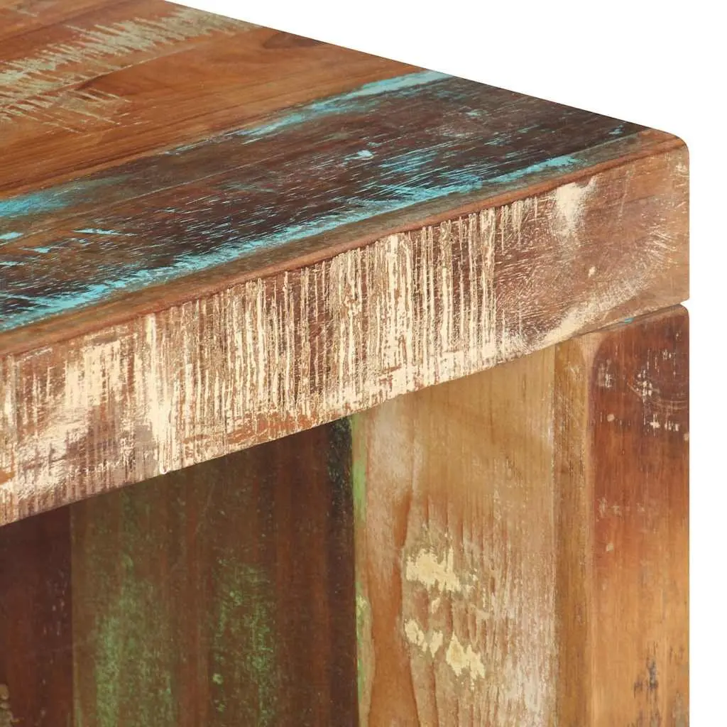 Solid Reclaimed Wood 2 Piece Coffee Table Set in Brown
