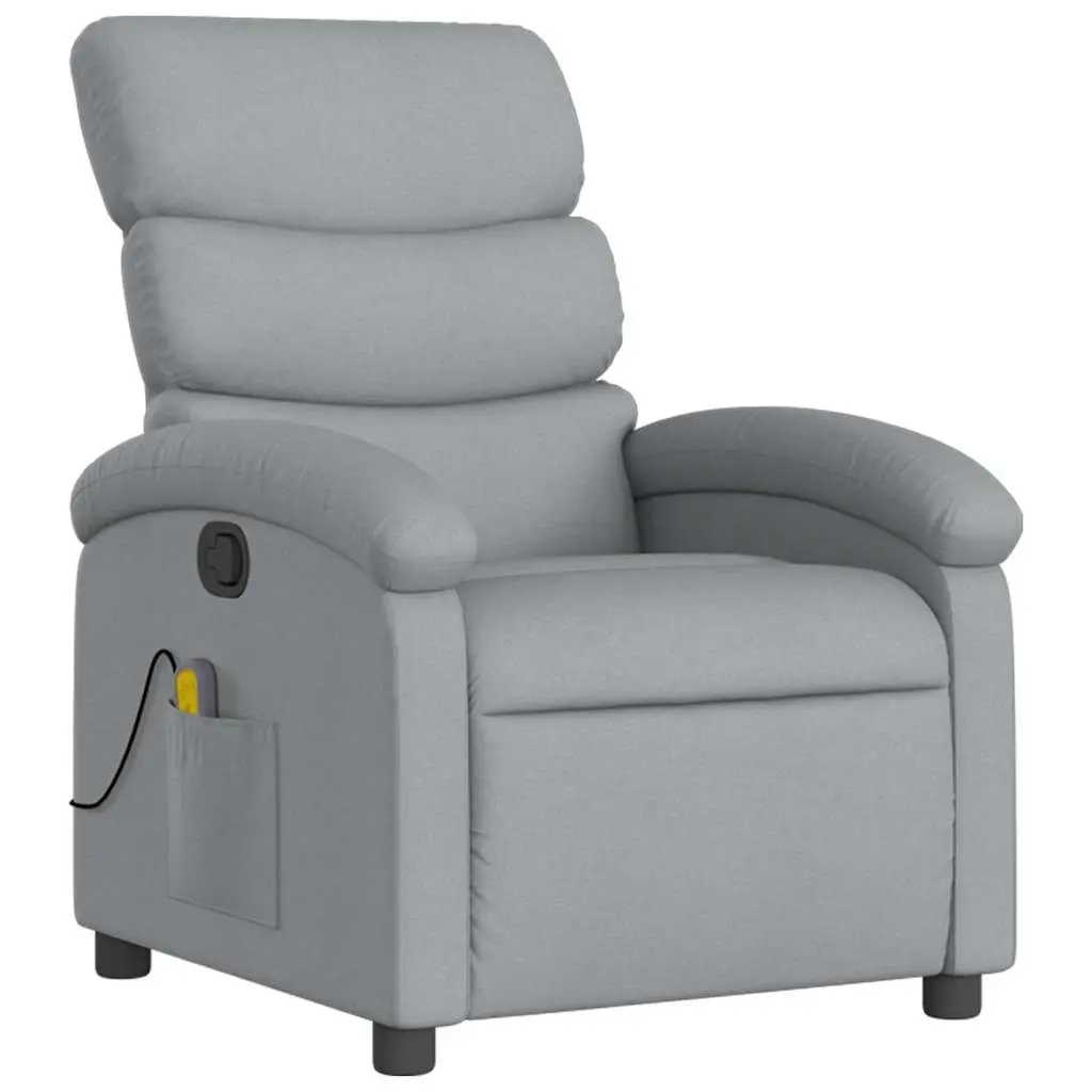 Grey Fabric Massage Recliner Chair