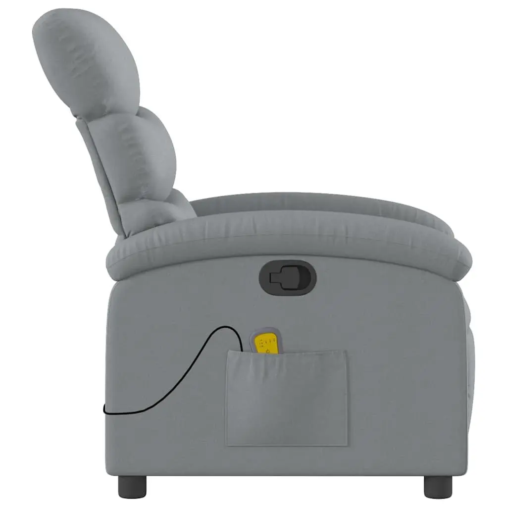 Grey Fabric Massage Recliner Chair
