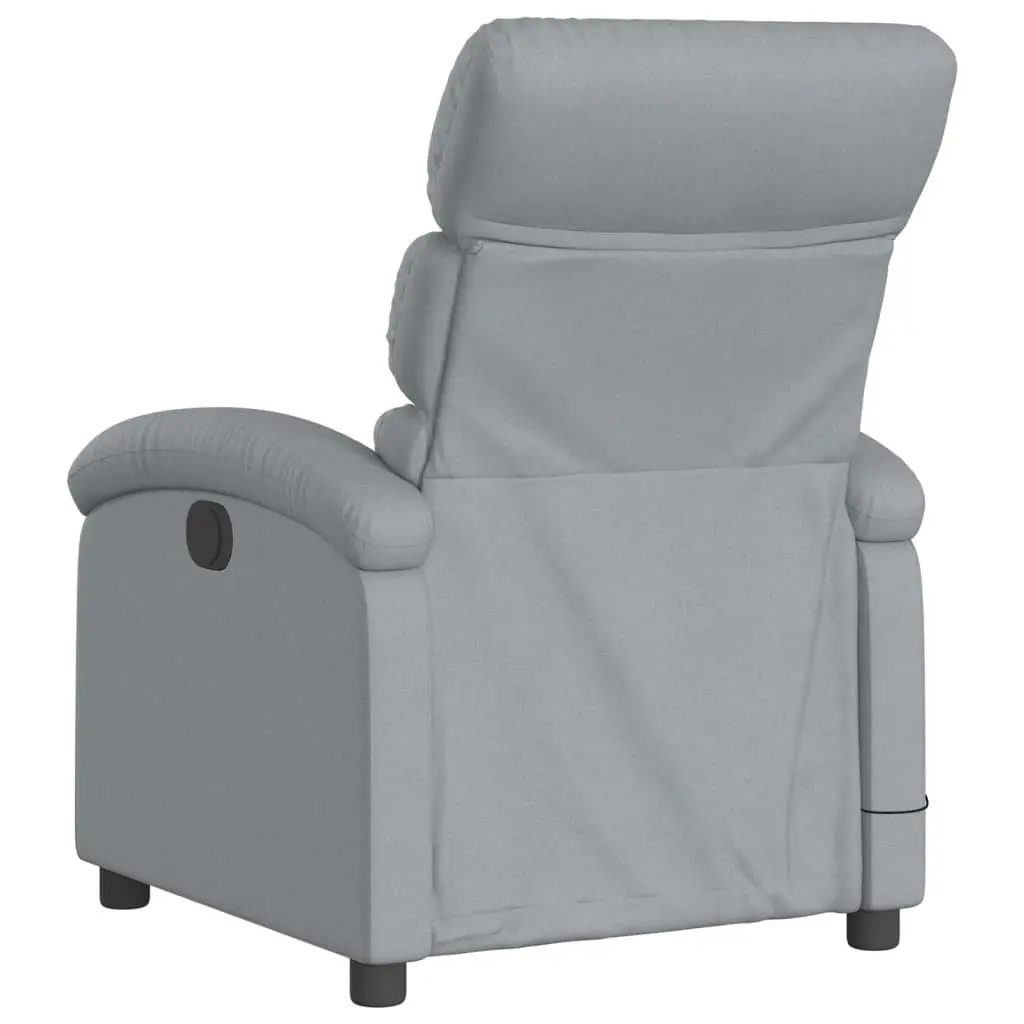 Recliner Chair with Electric Massage Function in Grey Fabric