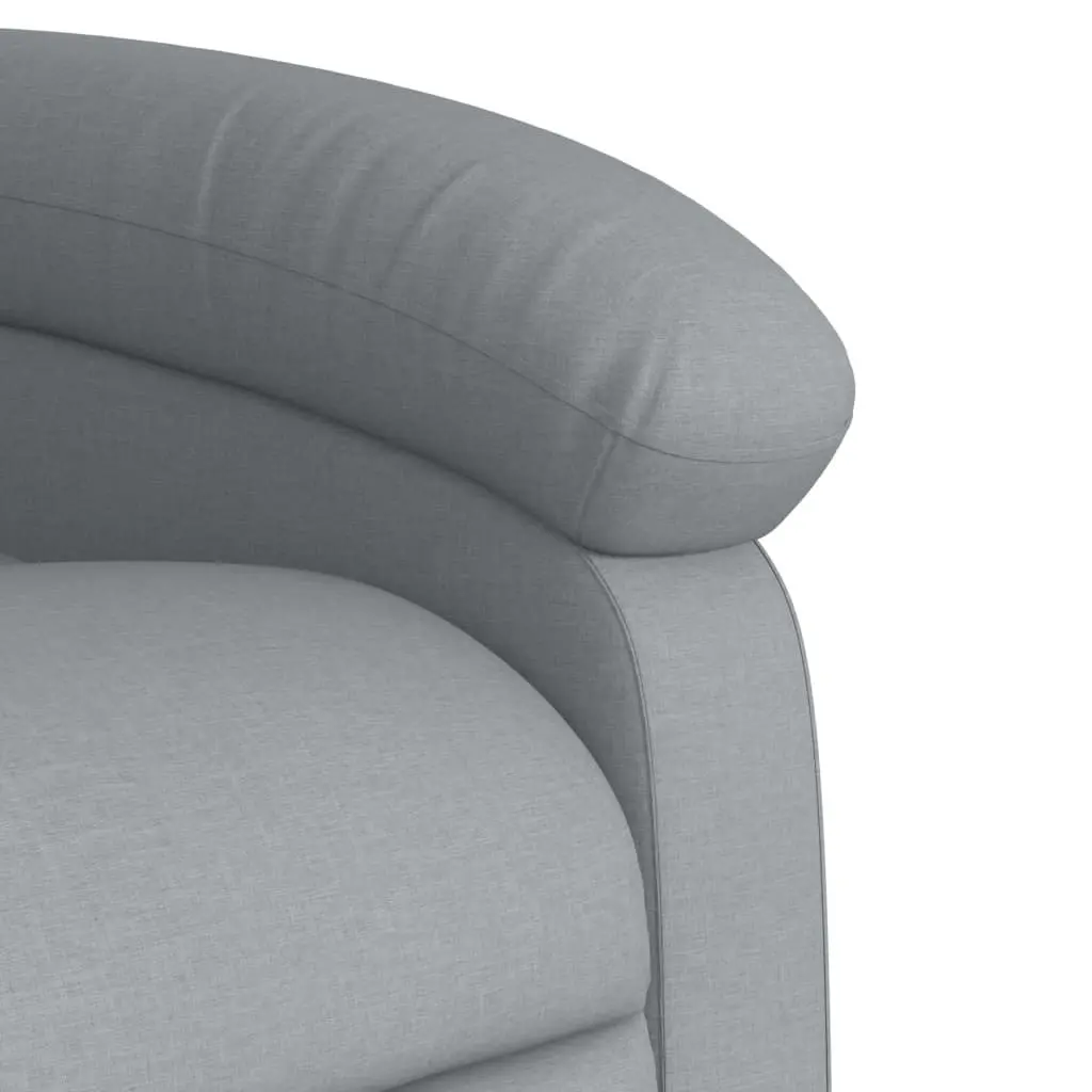 Recliner Chair with Electric Massage Function in Grey Fabric