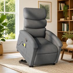 Electric Power Lift Massage Recliner Chair in Grey