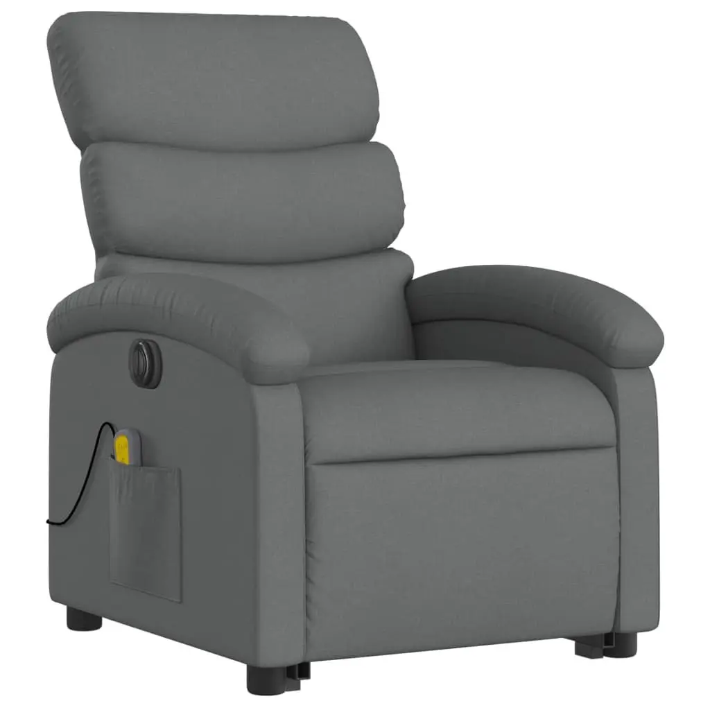 Electric Stand Up Massage Recliner Chair Grey Fabric Armchair Power Lift Recline