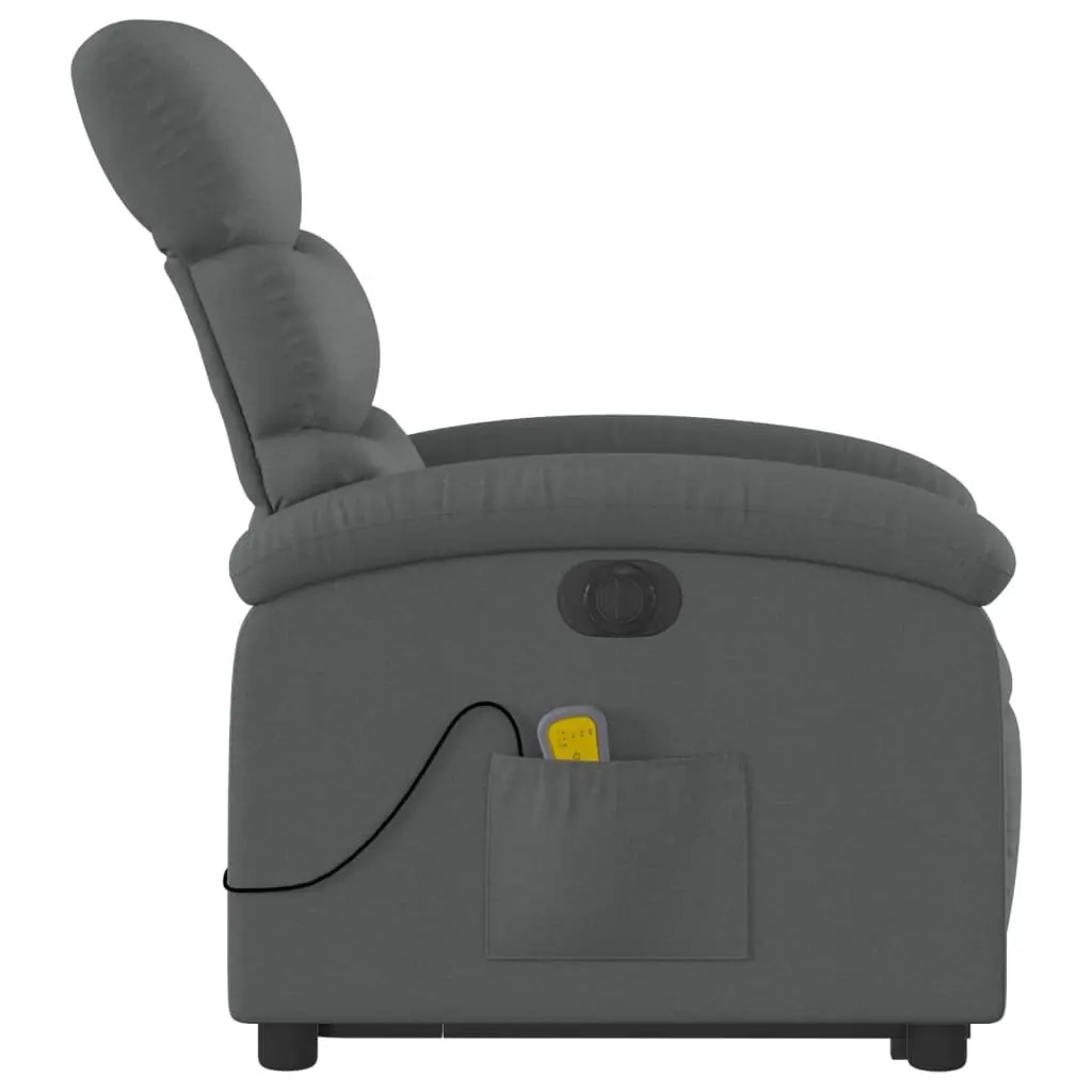 Electric Stand Up Massage Recliner Chair Grey Fabric Armchair Power Lift Recline