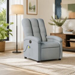 Sturdy Grey Fabric Massage Recliner Chair with Vibration