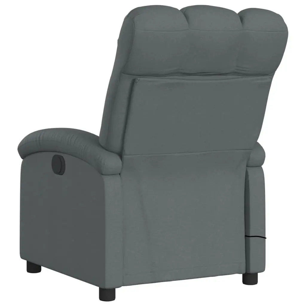 Massage Recliner Chair Fabric Grey Manual Reclining Armchair 6 Vibration Points