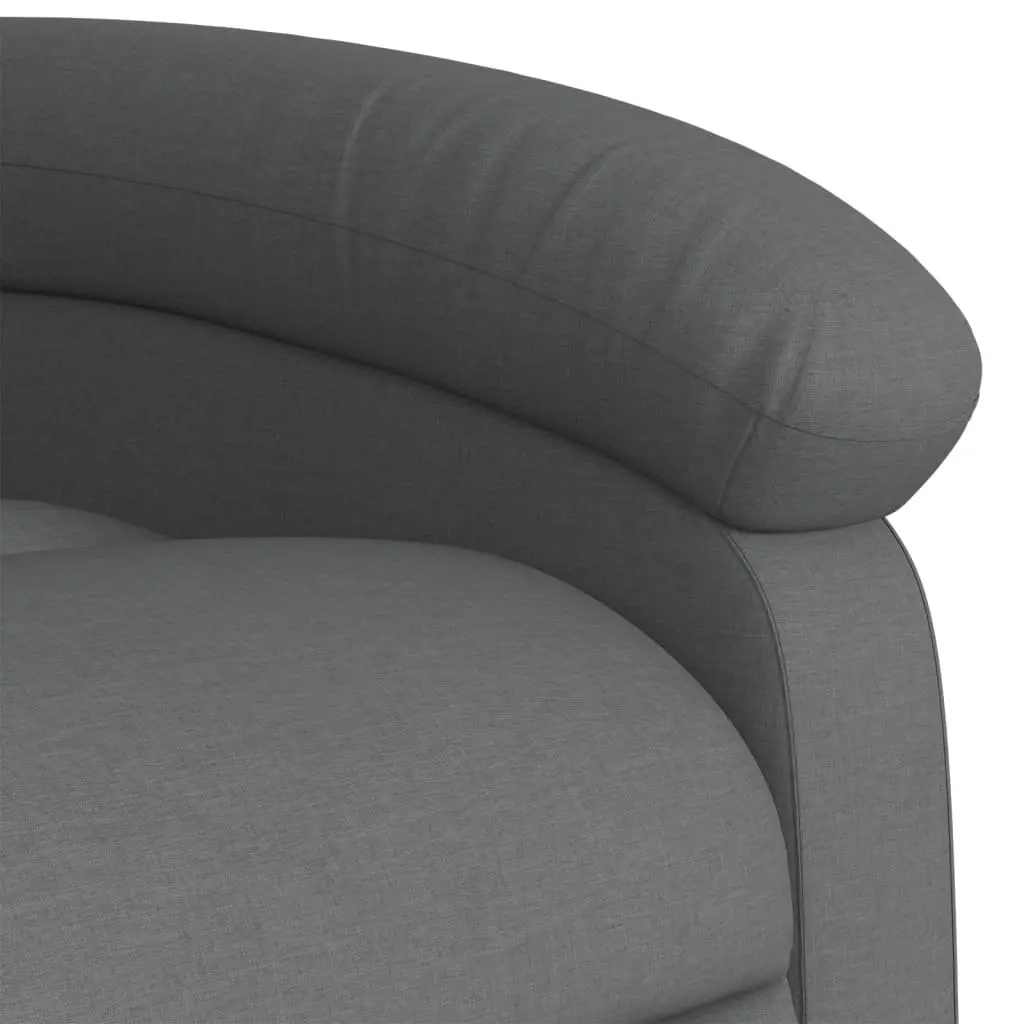 Massage Recliner Chair Fabric Grey Manual Reclining Armchair 6 Vibration Points
