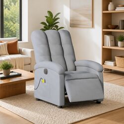 Grey Electric Massage Recliner Chair with Durable Build