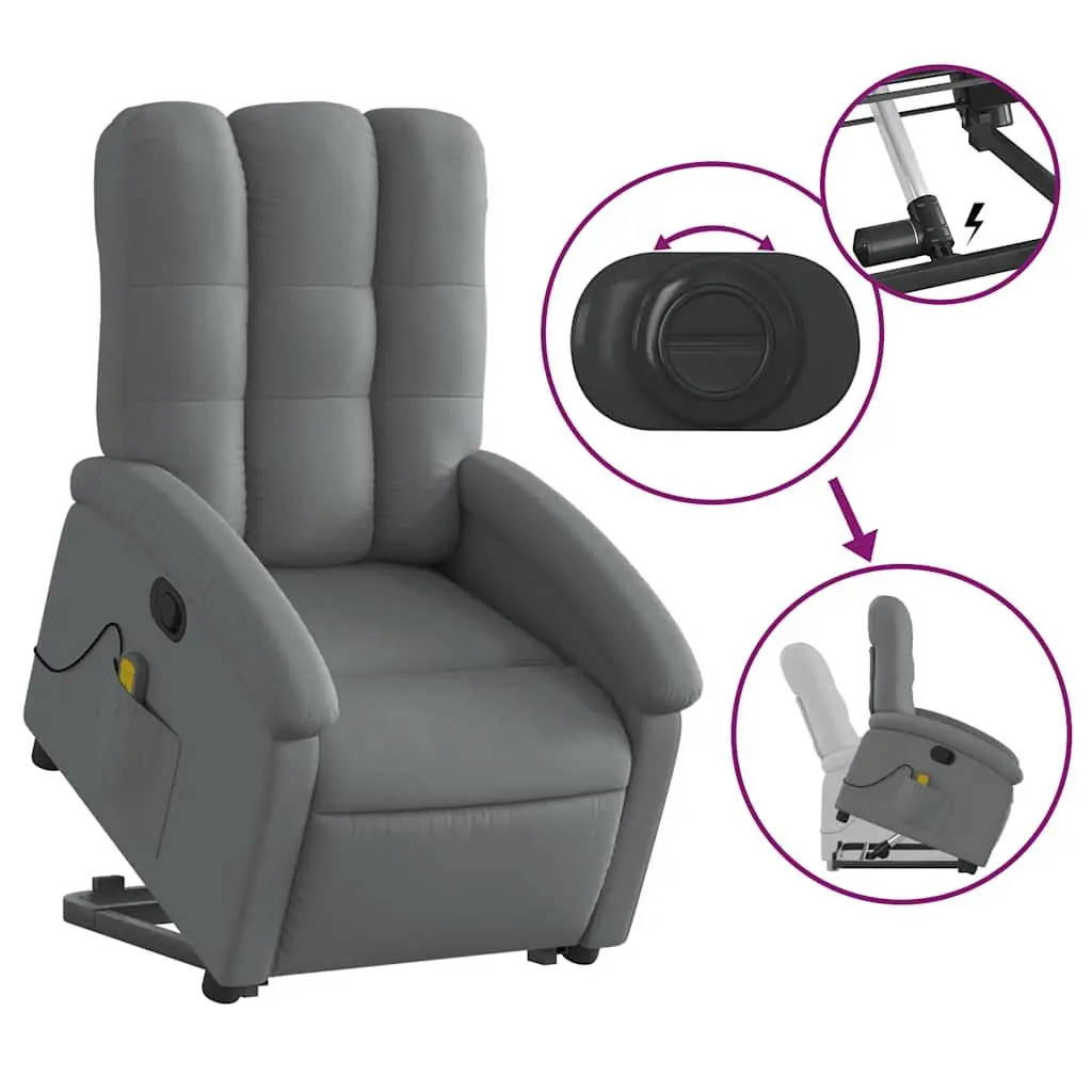 Grey Fabric Electric Lift Recliner Chair