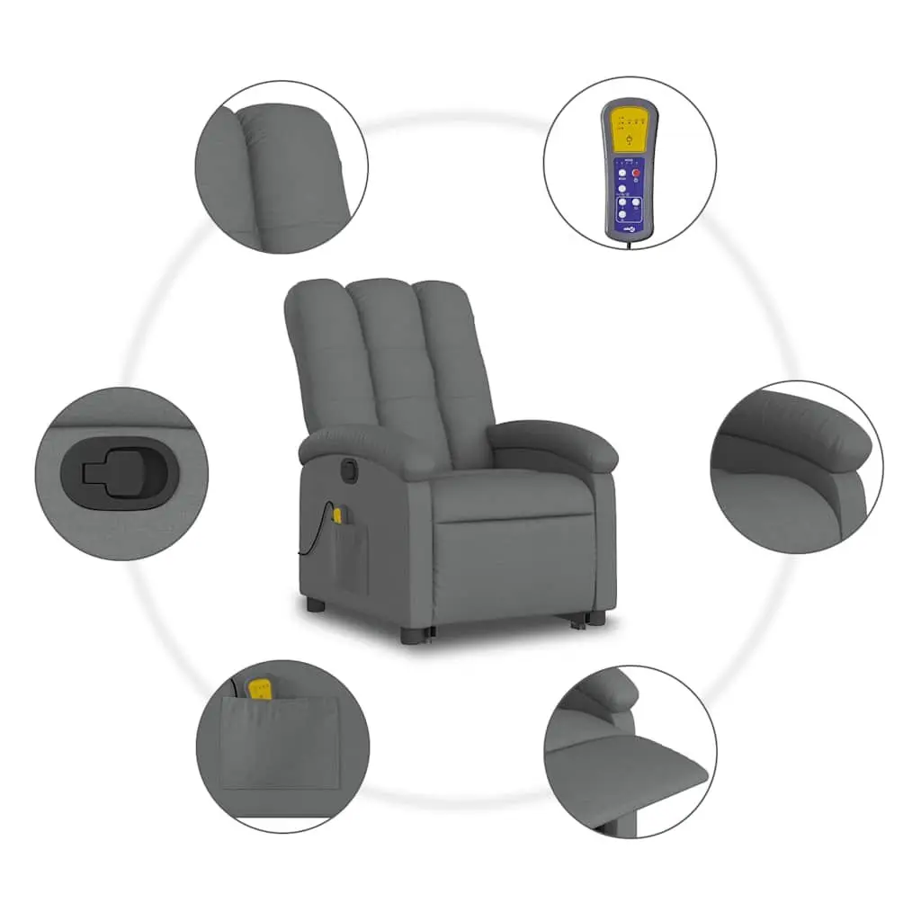 Grey Fabric Electric Lift Recliner Chair
